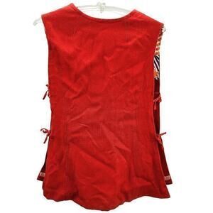 Mademoiselle B Red Contrasting Lining Side Bow‎ Zip Back Vintage Tunic Sweater